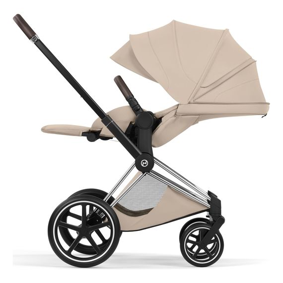 Cybex Priam 5 2w1 Style City Grey - Chrome Brown, Rodzaj wózka: głęboko-spacerowy, Kolekcja: Style, Kolor materiału: Cozy Beige, Kolor ramy: Chrome Brown, 10 zdjęcie