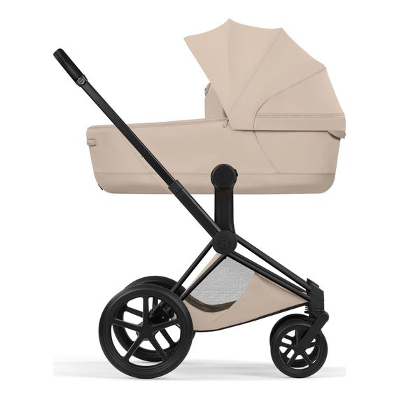 Cybex Priam 5 2w1 Style City Grey - Chrome Brown, Rodzaj wózka: głęboko-spacerowy, Kolekcja: Style, Kolor materiału: Cozy Beige, Kolor ramy: Matt Black, 4 zdjęcie