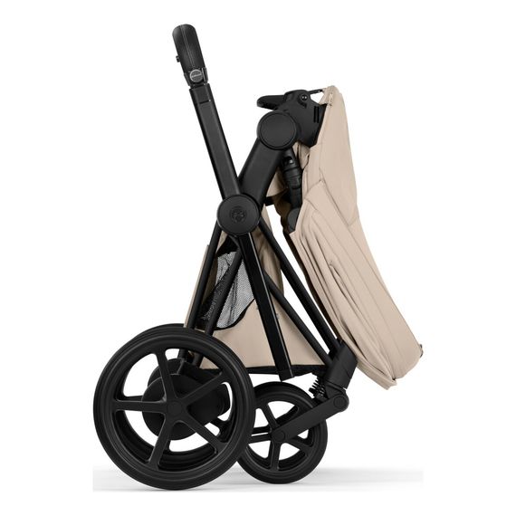 Cybex ePriam 5 2w1 Style City Grey - Chrome Brown, Rodzaj wózka: głęboko-spacerowy, Kolekcja: Style, Kolor materiału: Cozy Beige, Kolor ramy: Matt Black, 13 zdjęcie