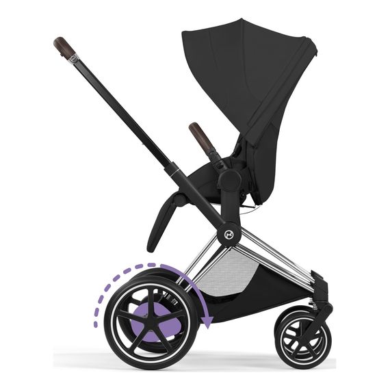 Cybex ePriam 5 2w1 Style City Grey - Chrome Brown, Rodzaj wózka: głęboko-spacerowy, Kolekcja: Style, Kolor materiału: Sepia Black, Kolor ramy: Chrome Brown, 10 zdjęcie