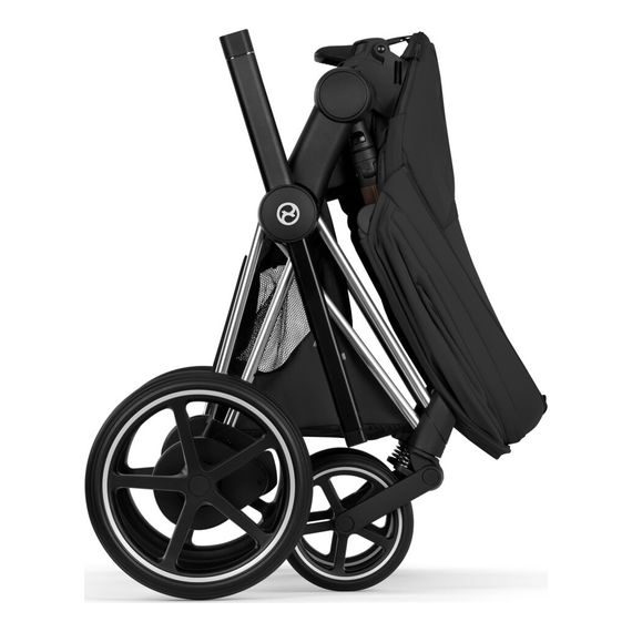 Cybex ePriam 5 2w1 Style City Grey - Chrome Brown, Rodzaj wózka: głęboko-spacerowy, Kolekcja: Style, Kolor materiału: Sepia Black, Kolor ramy: Chrome Brown, 13 zdjęcie