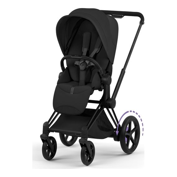 Cybex ePriam 5 2w1 Style City Grey - Chrome Brown, Rodzaj wózka: głęboko-spacerowy, Kolekcja: Style, Kolor materiału: Sepia Black, Kolor ramy: Matt Black, 7 zdjęcie