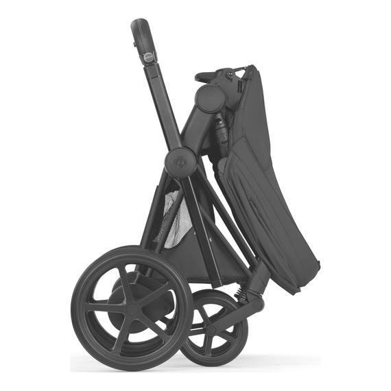 Cybex ePriam 5 2w1 Style City Grey - Chrome Brown, Rodzaj wózka: głęboko-spacerowy, Kolekcja: Style, Kolor materiału: Sepia Black, Kolor ramy: Matt Black, 13 zdjęcie
