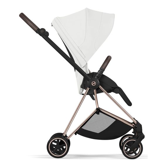 Cybex Mios 5 Style wózek spacerowy City Grey - Chrome Brown, Rodzaj wózka: spacerowy, Kolekcja: Style, Kolor materiału: Off white, Kolor ramy: Rosegold, 6 zdjęcie