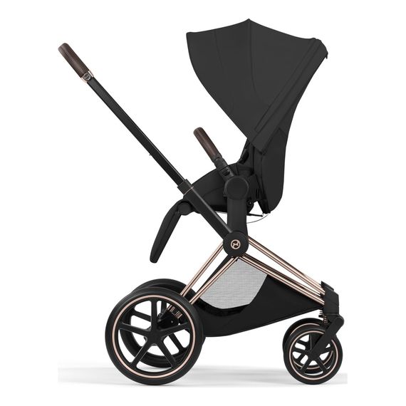 Cybex Priam 5 2w1 Style City Grey - Chrome Brown, Rodzaj wózka: głęboko-spacerowy, Kolekcja: Style, Kolor materiału: Sepia Black, Kolor ramy: Rosegold, 10 zdjęcie