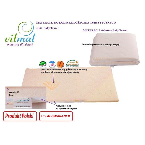 Vitmat cestovní matrace Baby Travel 90x40
