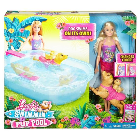 Barbie zestaw Pływajacy piesek i basen, 2 zdjęcie