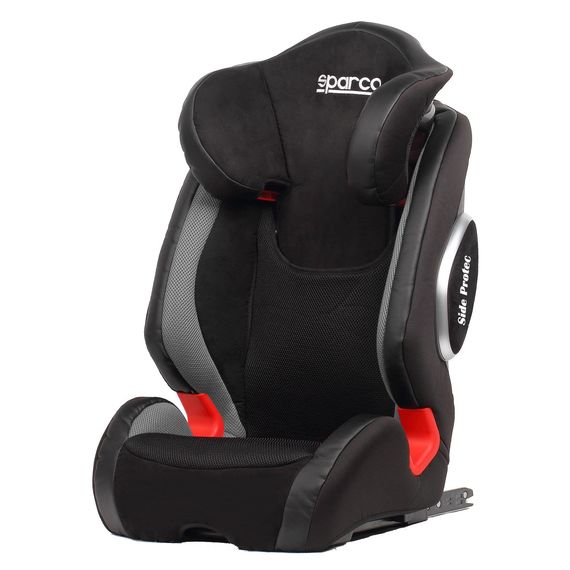 Sparco F1000K Isofix 2-3 - fotelik samochodowy dla starszaków (15 - 36 kg | 4 - 12 lat), Kolor: Szary
