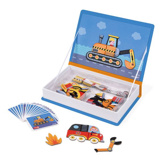 Janod magnetická skládačka Vozidla Magnetibook J02715, Kolor: Pojazdy, 6 zdjęcie