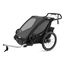 Thule Chariot Sport Double - profesjonalna wielofunkcyjna przyczepka rowerowa dla dwójki dzieci, Rodzaj wózka: dla dwójki dzieci, Kolor materiału: Midnight Black