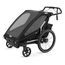 Thule Chariot Sport Double - profesjonalna wielofunkcyjna przyczepka rowerowa dla dwójki dzieci, Rodzaj wózka: dla dwójki dzieci, Kolor materiału: Midnight Black, 7 zdjęcie