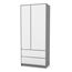 Veres Bern 900 - Double Door Wardrobe with Drawers (90x50.3x207.1 cm) - White Graphite, Kolor: White Graphite, image 