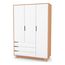 Veres Manhattan 1200 – dětská skříň se zásuvkami (120×47×182,5 cm) – White Natural, Rozmiar: 120 cm, Rodzaj: szafa z szufladami, Kolor: White Natural