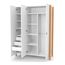 Veres Monaco 1310 – dětská skříň, třídveřová (131×47×179,5 cm) – White Natural, Rodzaj: trzydrzwiowa, Kolor: White Natural, 7 zdjęcie