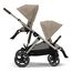 Cybex Gazelle S kombinovaný kočárek 2v1 - hluboká korba + sportovní sedadlo, Rodzaj wózka: głęboko-spacerowy, Kolor materiału: Almond Beige, Kolor ramy: Taupe, 20 zdjęcie