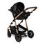 Lionelo Amber 3w1 - wózek wielofunkcyjny z fotelikiem, Rodzaj wózka: zestaw 3w1, Kolor materiału: Black Onyx, 7 zdjęcie