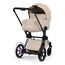 Cybex ePriam 5 2w1 Style City Grey - Chrome Brown, Rodzaj wózka: głęboko-spacerowy, Kolekcja: Style, Kolor materiału: Cozy Beige, Kolor ramy: Matt Black