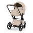 Cybex Priam 5 2w1 Style City Grey - Chrome Brown, Rodzaj wózka: głęboko-spacerowy, Kolekcja: Style, Kolor materiału: Cozy Beige, Kolor ramy: Rosegold