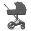 Cybex Priam 5 2w1 Style City Grey - Chrome Brown, Rodzaj wózka: głęboko-spacerowy, Kolekcja: Style, Kolor materiału: Sepia Black, Kolor ramy: Matt Black, 4 zdjęcie