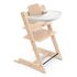 Stokke jídelní židlička Tripp Trapp se sadou pro miminka Baby Set 2 Natural a táckem White, Rodzaj: krzesełko + Baby Set 2 + tacka, Kolor ramy: Drewno bukowe, Kolor: Natural