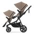 Thule Sleek 2 kočárek pro dvojčata, Rodzaj wózka: bliżniaczy, Kolor materiału: Tinted Taupe, Kolor ramy: Black