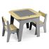Milly Mally zestaw mebli Olaf Blocks - Stolik i dwa krzesełka Dark Grey, Kolor: Dark Grey
