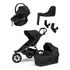 Thule Urban Glide 3 – kočík 4v1 s adaptérom, autosedačkou Maple a základňou Alfi, Rodzaj wózka: zestaw 4w1, Kolor materiału: Black